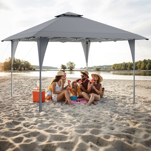 13x13 Pop Up Gazebo with Netting w/ 169 sqft of Shade - Portable Carrying Bag 8 Stakes and 4 Wind Ropes